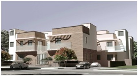 view of 2 story condos
