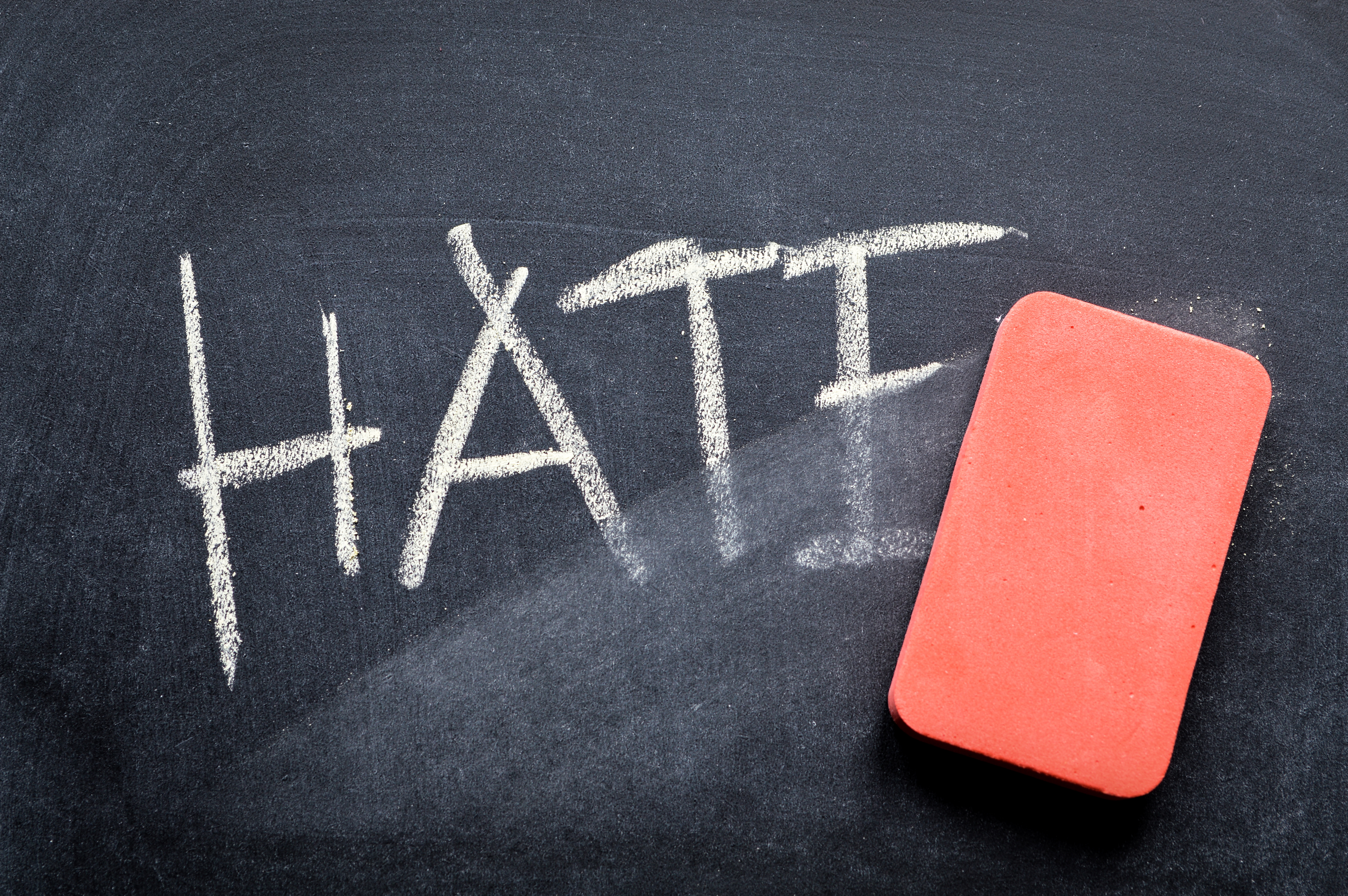 Erase Hate off of a chalk board