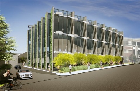 Corner 3 story office building