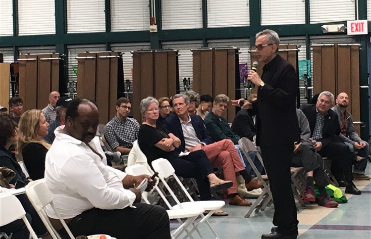 Dr. Manuel Pastor speaking at the 'A City for Everyone' Speaker Series event held on October 11, 2018.