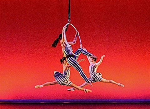 Three aerial dancers