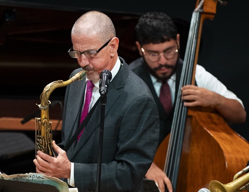 Benn Clatworthy playing saxophone