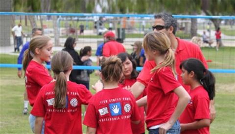 Volleyball Girls Group with Coach