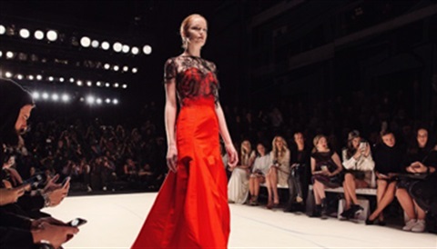 Model on a runway during a fashion show