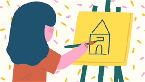 Person Painting a Canvan on an Easel