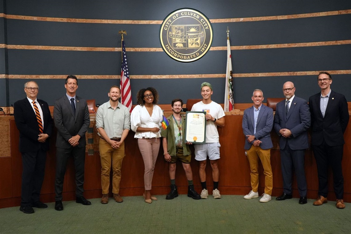 City Council takes photo for Pride Month proclamation with community members