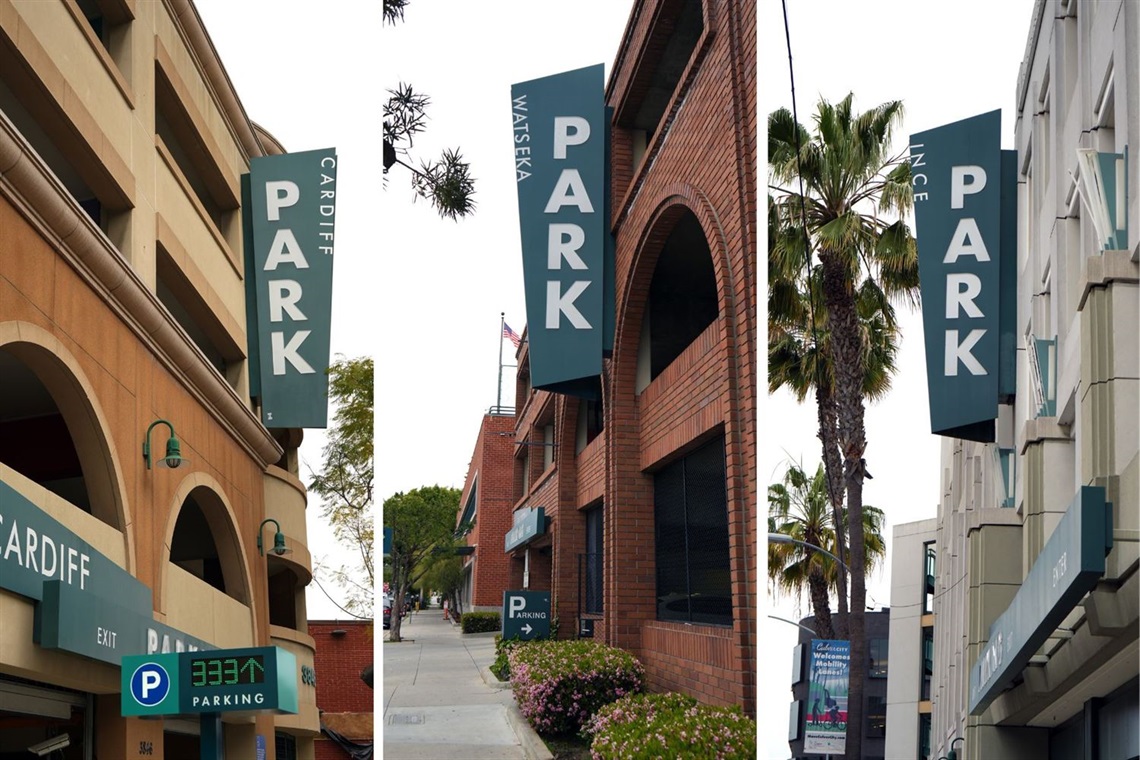 A collage of Culver City Parking Garages