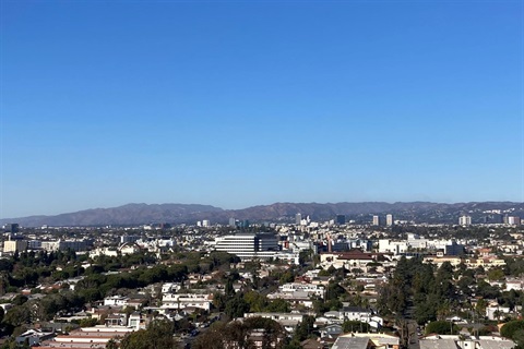 Photo of Los Angeles skyline on Monday January 13th