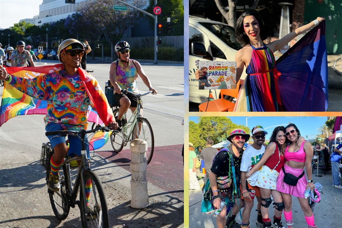 Three photos of Culver City Pride 2024