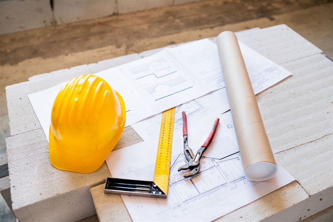 Photo of construction plans