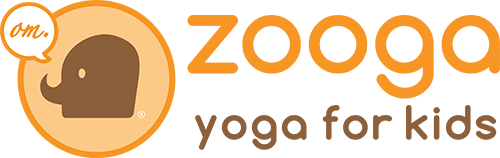 Zooga, yoga for kids, logo with unidentified animal drawing captioned
