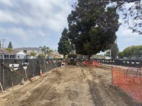 Street view of Culver Boulevard Realignment and Stormwater Retention Project on 05-28-21