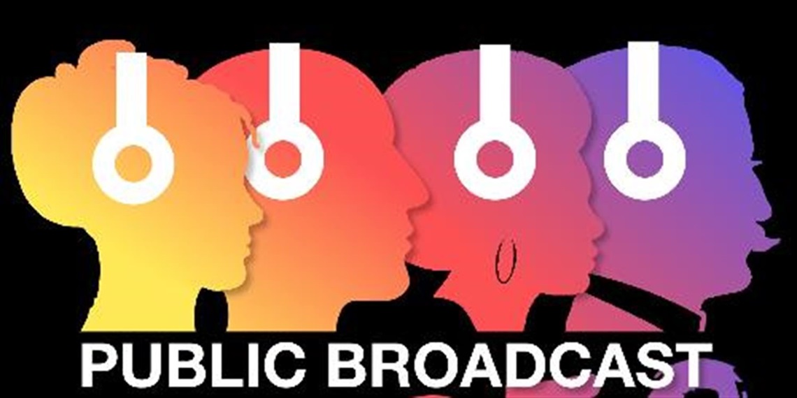 Silhouettes with headphones Public Broadcast