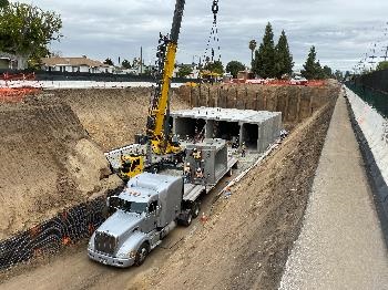 Ariel view of Culver Boulevard Realignment and Stormwater Retention Project on 01-27-21