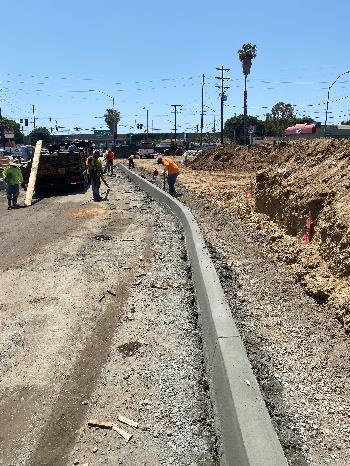 Ariel view of Culver Boulevard Realignment and Stormwater Retention Project on 01-20-21