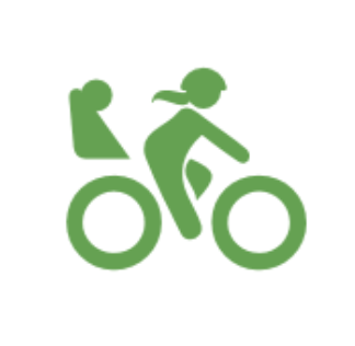 woman and child biking