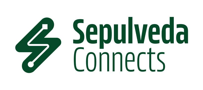 Logo for Sepulveda Connects in dark green